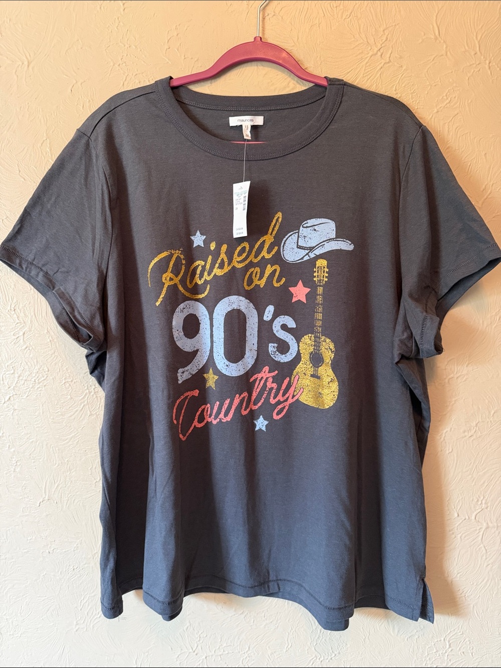 Maurice’s plus 2x NWT Raised on 90's Country Graphic Tee charcoal